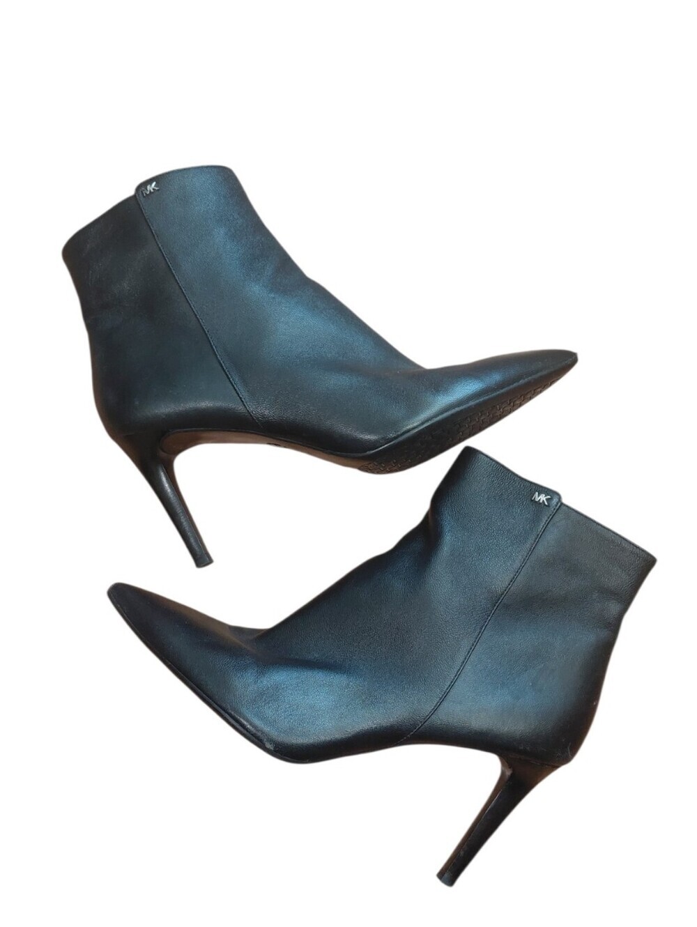 MICHAEL Michael Kors Black Leather Pointed-Toe Ankle Boots Size 10 M Booties